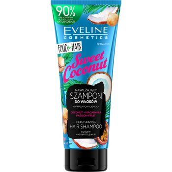 Eveline Cosmetics Food for Hair Sweet Coconut champô hidratante para cabelo fino a normal 250 ml. Food for Hair Sweet Coconut