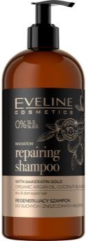 Eveline Cosmetics Organic Gold champô regenerador para cabelo seco a danificado 500 ml. Organic Gold