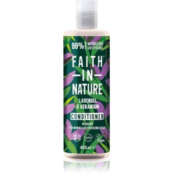 Faith In Nature Lavender & Geranium condicionador natural para cabelo normal a seco 400 ml. Lavender & Geranium