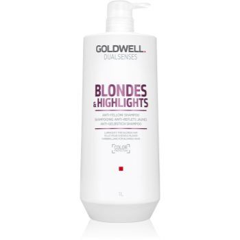 Goldwell Dualsenses Blondes & Highlights champô para cabelo loiro neutraliza tons amarelados 1000 ml. Dualsenses Blondes & Highlights