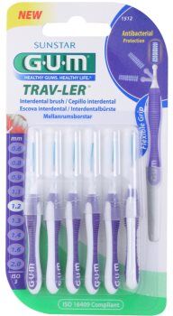 G.U.M Trav-Ler escovas interdentais 6 pçs 1,2 mm 6 un.. Trav-Ler