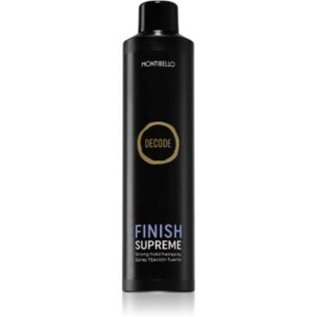 Montibello Decode Finish Supreme Spray laca de fixação forte resistente à humidade do ar 400 ml. Decode Finish Supreme Spray