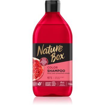 Nature Box Pomegranate champô hidratante e revitalizante para proteção da cor 385 ml. Pomegranate