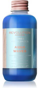 Revolution Haircare Tones For Blondes Bálsamo de tonificação para cabelo loiro e grisalho tom Aqua Waves 150 ml. Tones For Blondes