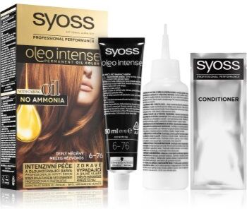 Syoss Oleo Intense cor para cabelo permanente com óleo tom 6-76 Warm Copper. Oleo Intense