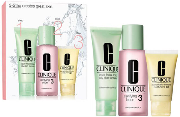 Clinique 3 Steps Pack Sabão Líquido + Loção Clareadora 3 + Gel Hidratante 50+100+30ml