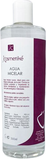 Água micelar Kosmetiké (500ml): desmaquilla, limpa e tonifica a pele, eliminando qualquer resto de impurezas