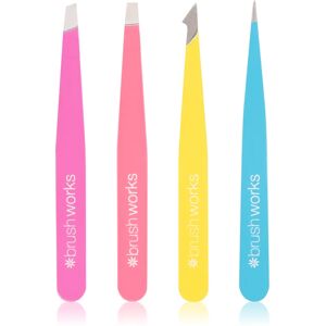 Brushworks Tweezer Set Neon set of tweezers