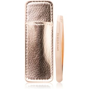 Tweezerman Mini Slant Rose Gold slanted tweezers mini with travel case 1 pc