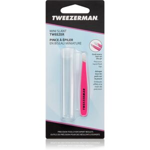 Tweezerman Mini Slant slanted tweezers mini with travel case Neon Pink 1 pc