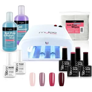 Mylee White UV Lamp Kit w/ Gel Nail Polish Essentials - Long Lasting At Home Manicure/Pedicure