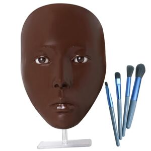 QmjdDymx Makeup Practice Face, Silicone Make Up Practice Face Mask For Beginner Girls Women Practice Makeup Face Reusable Makeup Practice Face Board, Black Face