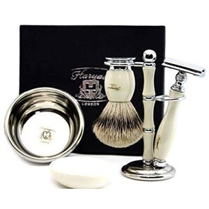 Haryali London Badger Hair Shaving Brush with Shaving Razor Soap and Bowl Luxury Shaving Kit Set