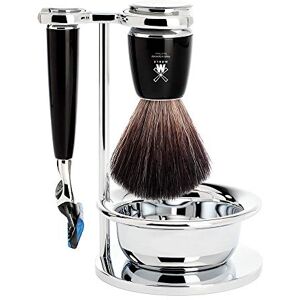 M MÜHLE MÜHLE RYTMO Black 4-Piece Black Fibre/Fusion Shaving Set (S21M226SF)