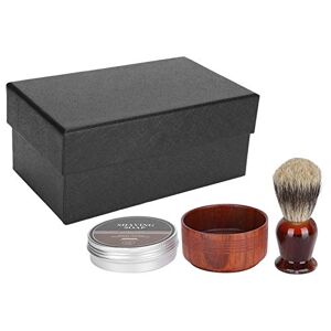 Qyebavge Beard Shaving Brush Set with Wooden Bowl and Soap - Naturall Oak, Durable, Non-Slip, Rich Lather for Comfortable Shave