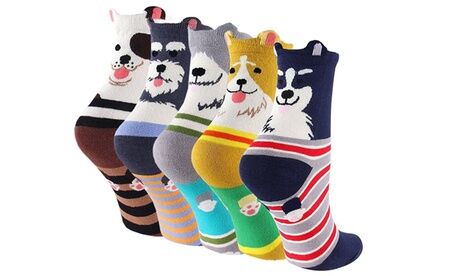 Groupon Goods Global GmbH Five- or Ten-Pack of Women's Dog Socks