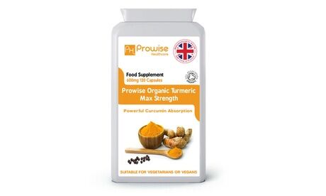 Groupon Goods Global GmbH 120 Capsules of Organic Turmeric Supplement