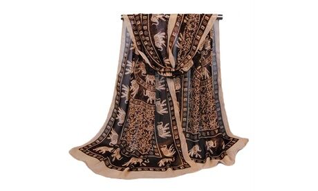 Groupon Goods Global GmbH One, Two or Four Elephant Chiffon Scarves