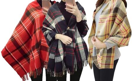 Groupon Goods Global GmbH One, Two or Three Button Tartan Scarves