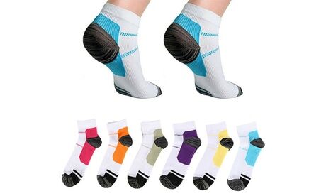 Groupon Goods Global GmbH 6 or 12 Pairs of Unisex Ankle-Length Compression Socks