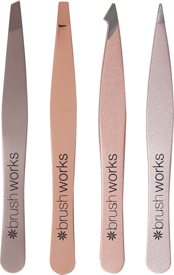 Brushworks HD Rose Gold Combination Tweezer Set