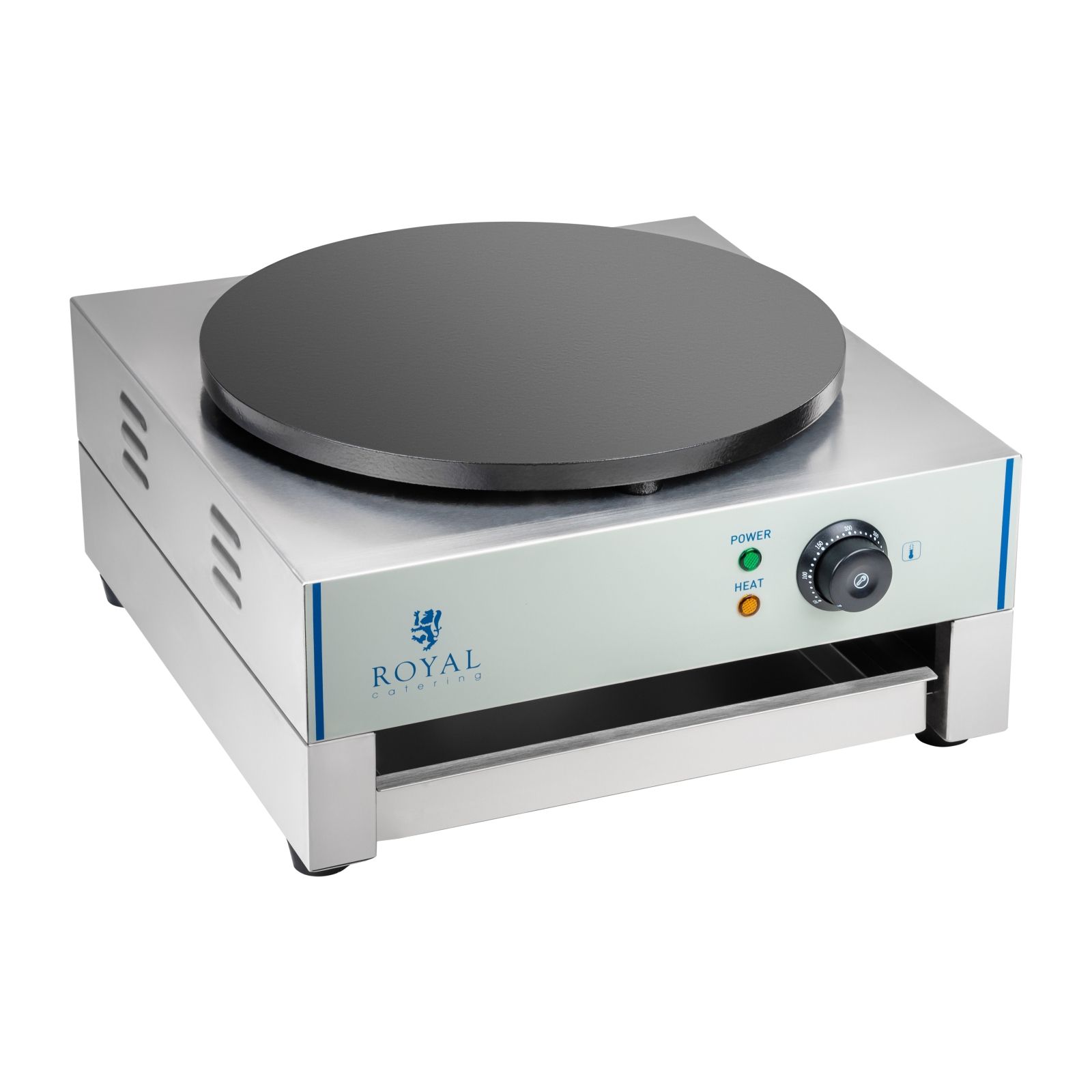 Royal Catering Máquina de crepes - 40 cm - 1 x 3000 watts - 2.0 RCEC-3000-E