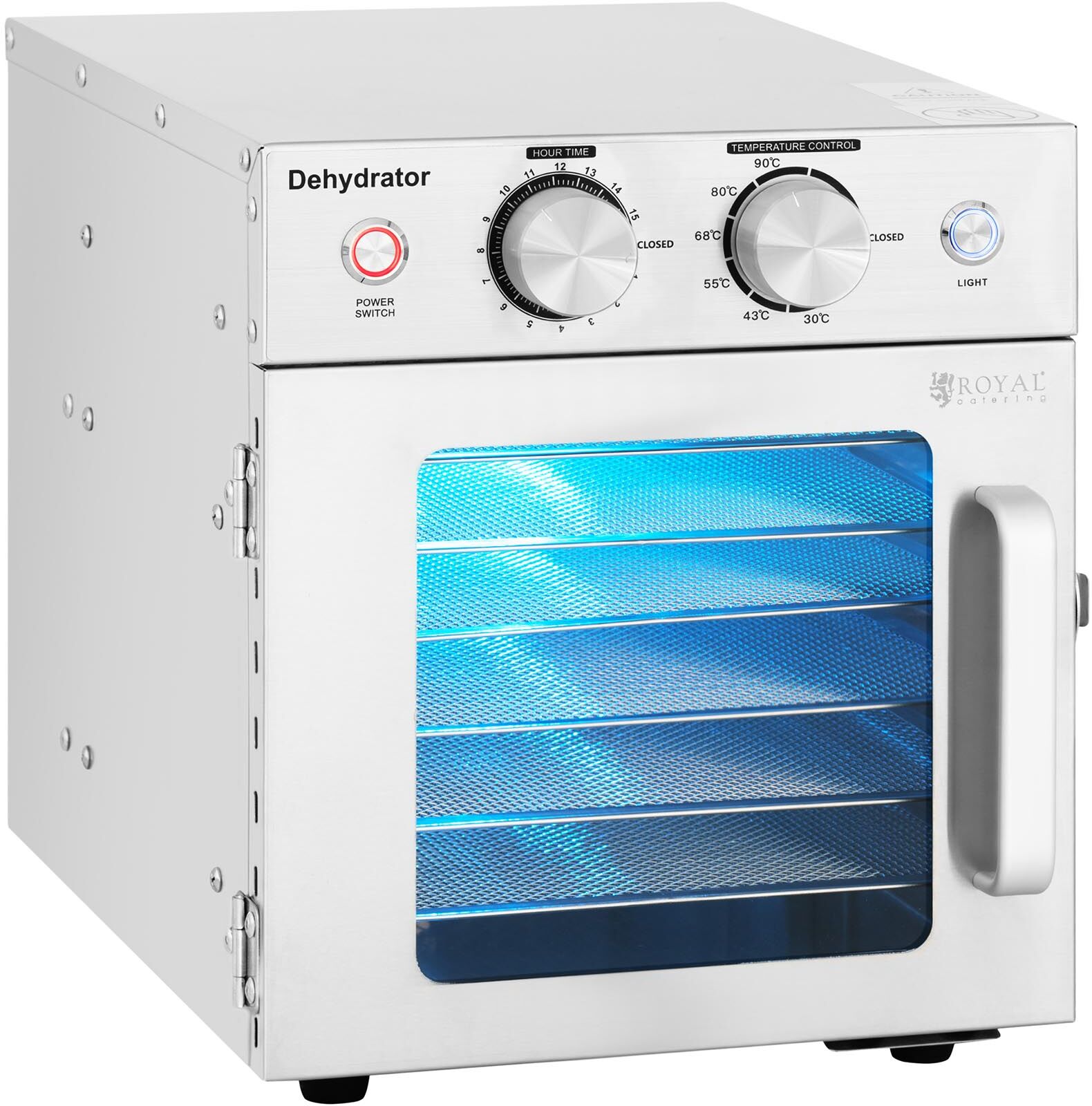 Royal Catering Desidratador de alimentos - 500 W - Royal Catering - 6 prateleiras RCDA-15S