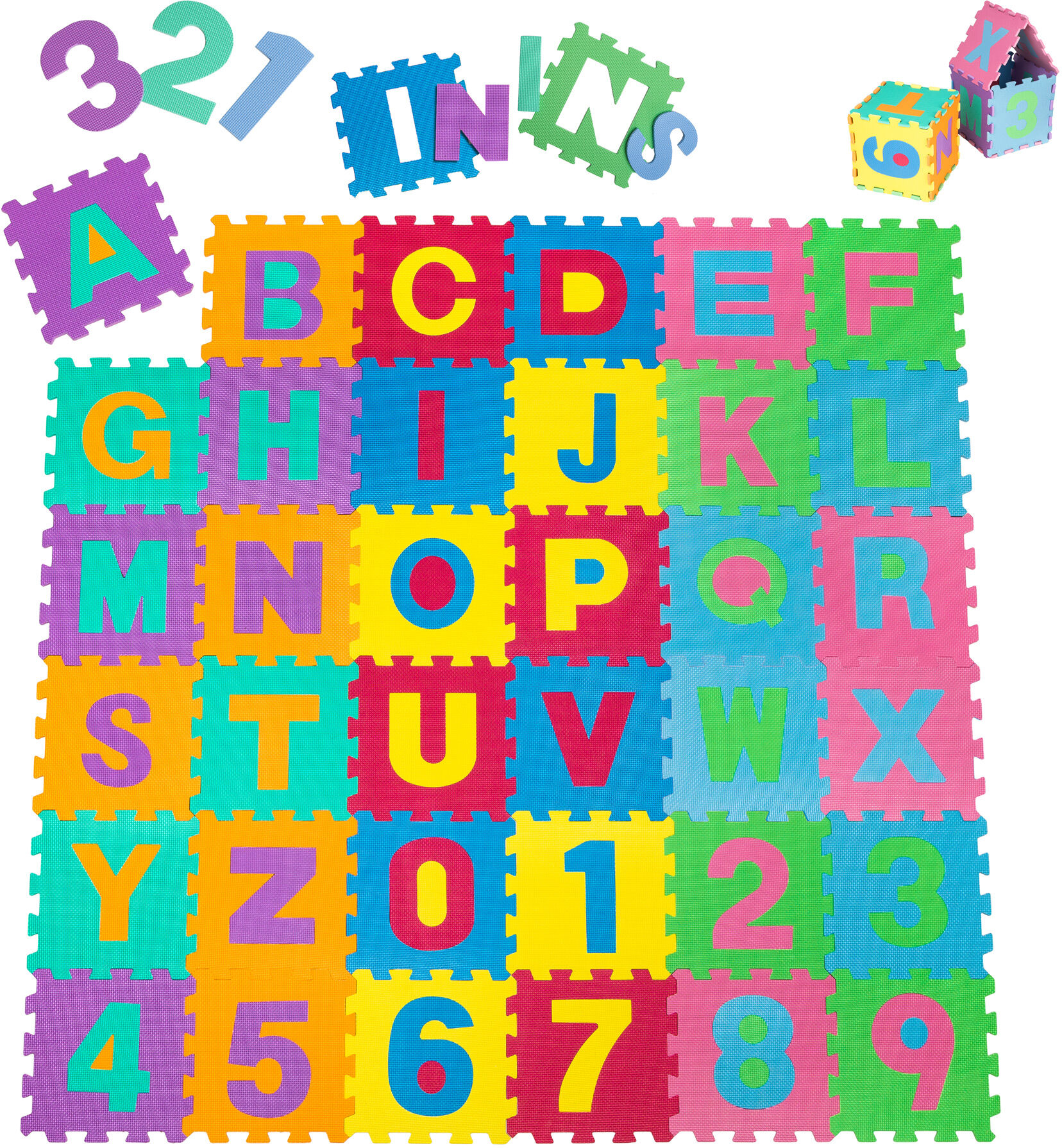 tectake Puzzlematte 86-tlg. - bunt