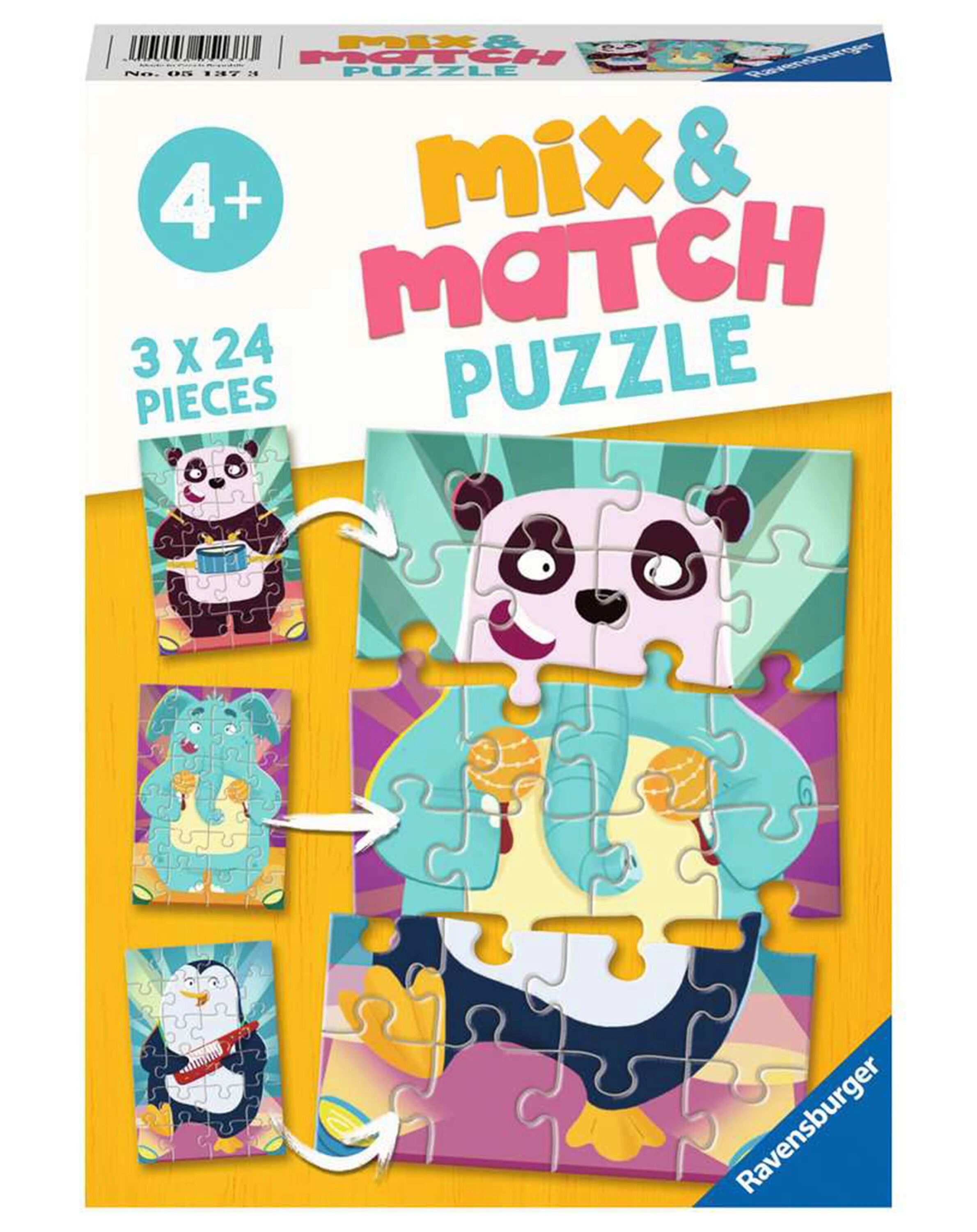 Ravensburger Verlag Mix&Match Puzzle WITZIGE TIERE 3x24-teilig
