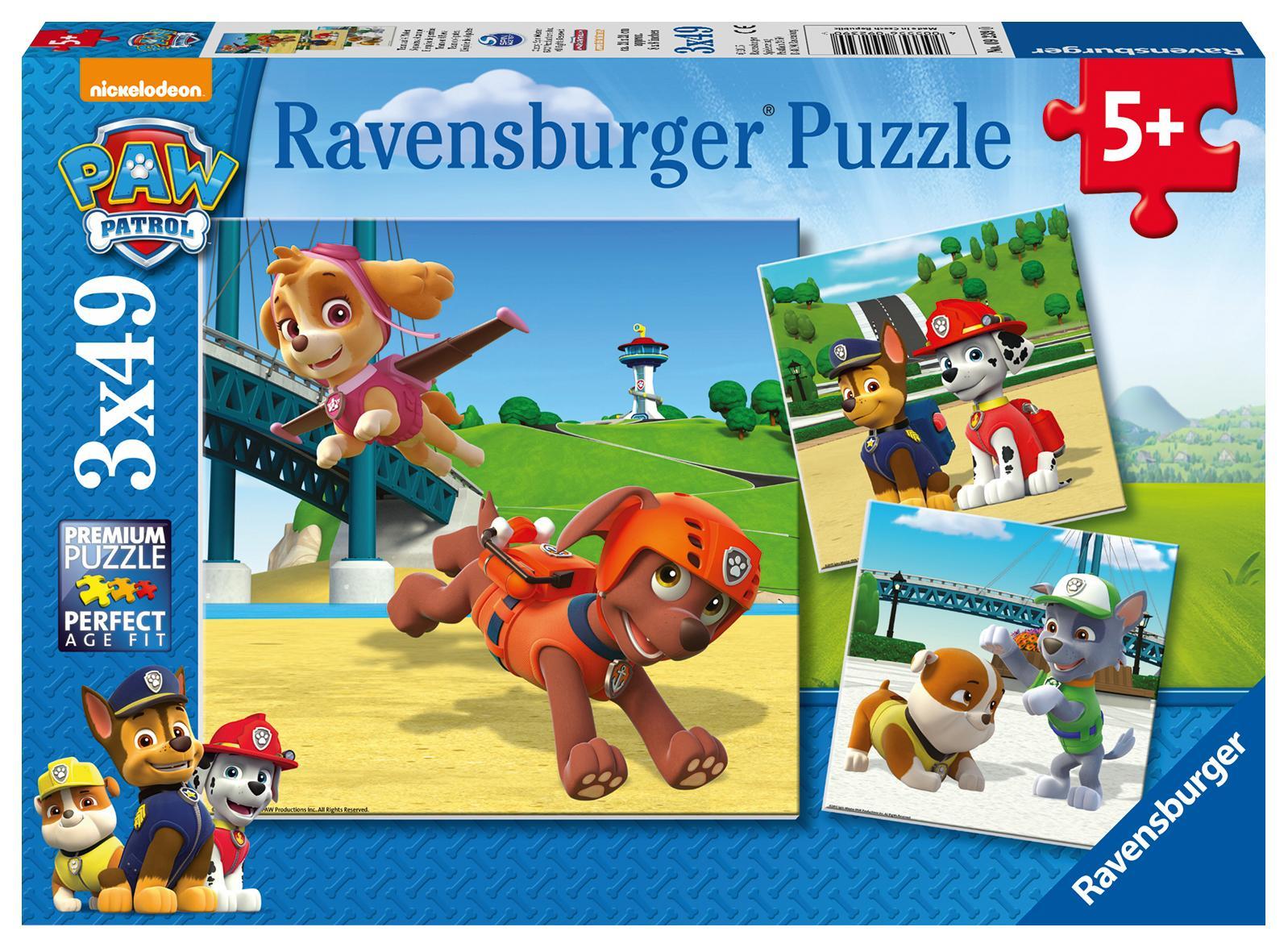 Ravensburger Verlag Puzzle TEAM AUF 4 PFOTEN 3x49-teilig