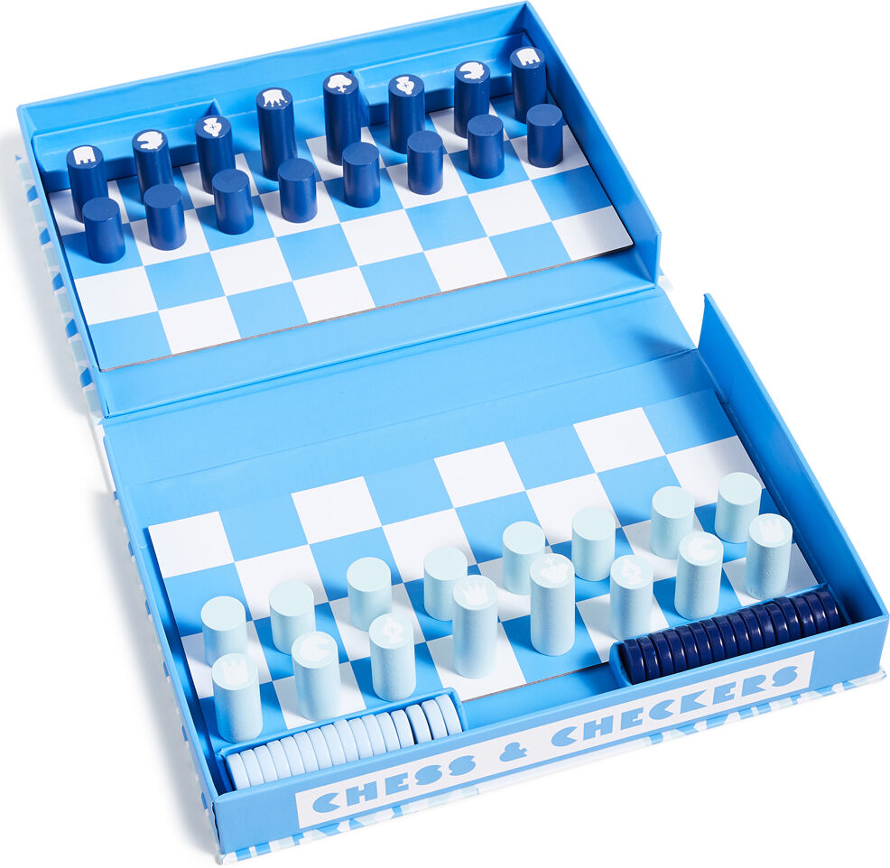 SunnyLife Board Game Chess & Checkers Blue One Size    size:Female