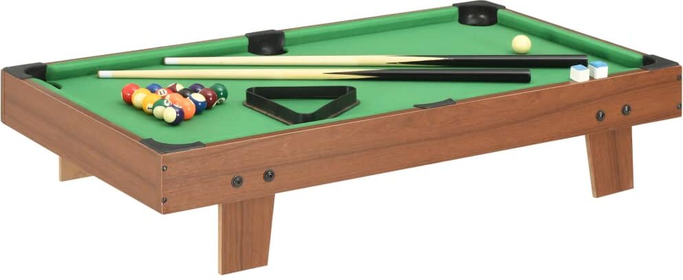 vidaXL Mini table de billard 3 pieds 92x52x19 cm Marron et vert