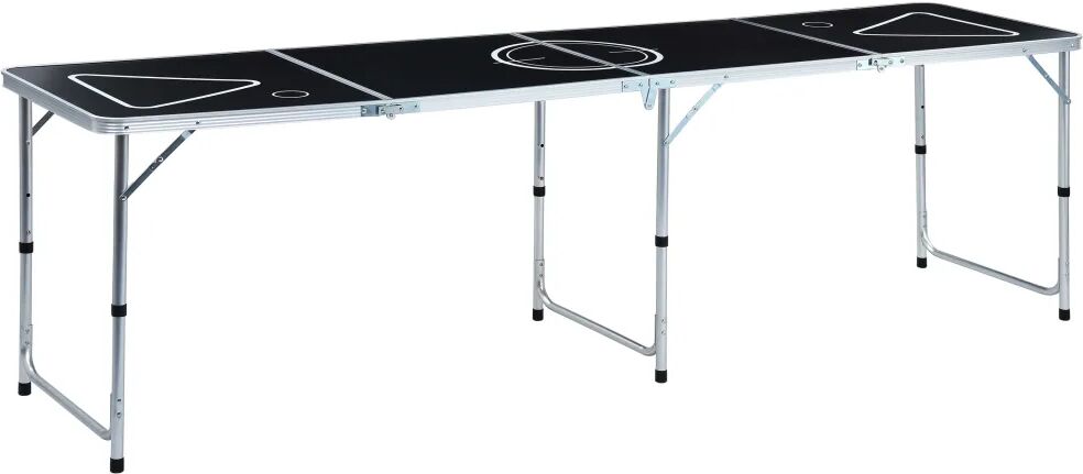 vidaXL Table de bière-pong pliable 240 cm Noir