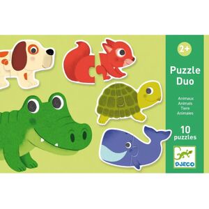 Djeco - Puzzle Duo Tiere, Multicolor