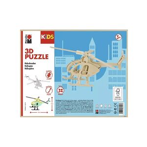 Marabu - 3d Puzzle, Kids Hubschrauber, 23.1x18.6x0.5cm, Multicolor