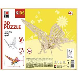 Marabu - 3d Puzzle, Kids Schmetterling, 23.1x18.6x0.5cm, Multicolor