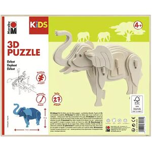 Marabu - 3d Puzzle, Kids Elefant, 23.1x18.6x0.5cm, Multicolor