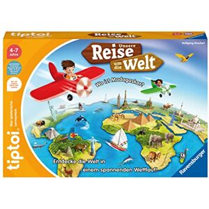 Ravensburger tiptoi Spiel 00117 Unsere Reise um die Welt Lernspiel ab 4 Jahren, lehrreiches Geografiespiel für Jungen und Mädchen, für 1-4 Spieler