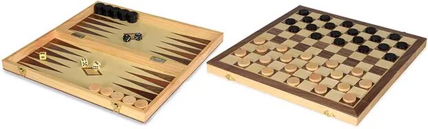 Egmont Toys Gesellschaftsspiel DAME UND BACKGAMMON aus Holz