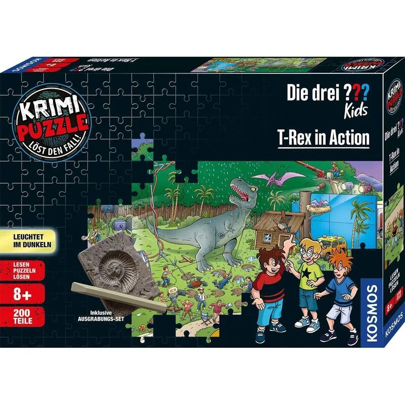 KOSMOS Krimi-Puzzle: Die drei ??? Kids – T-Rex in Action 200-teilig
