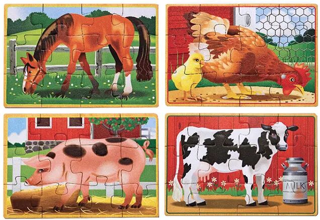 Melissa & Doug Lege-Puzzle FARM ANIMALS IN A BOX aus Holz