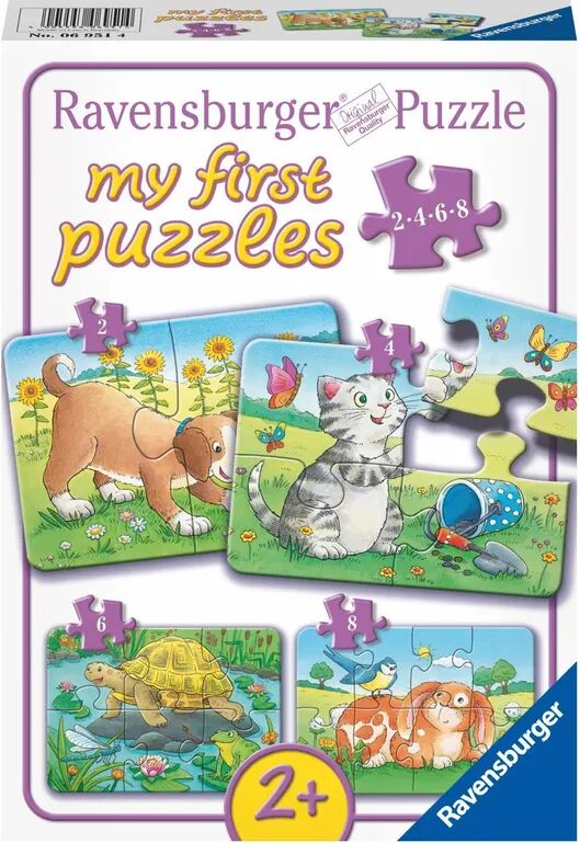 Ravensburger Verlag My first puzzles – Niedliche Haustiere 2/4/6/8-teilig