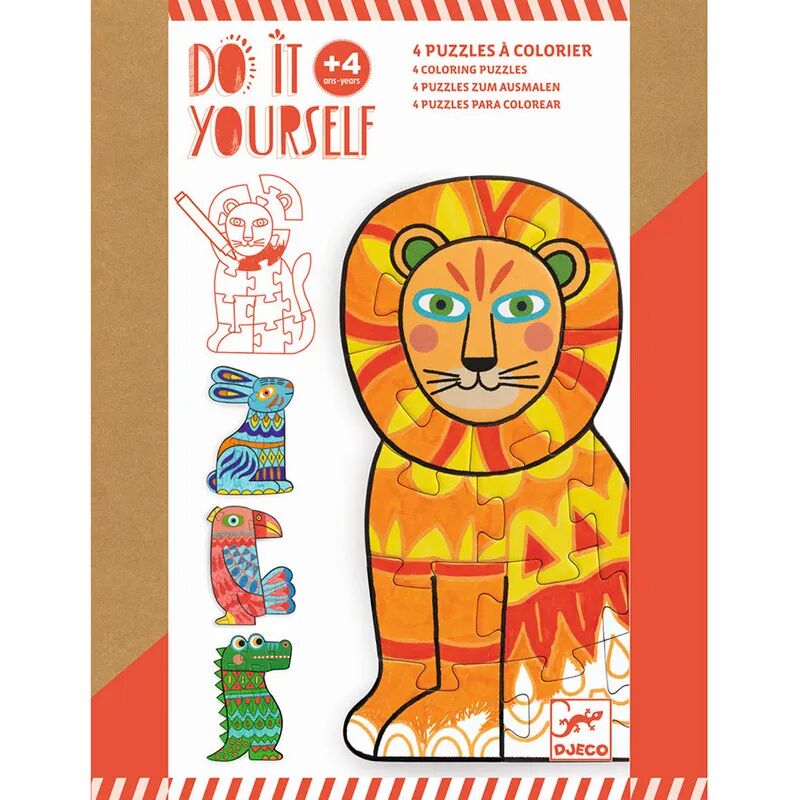 Djeco Puzzle-Bastelset DO IT YOURSELF – TIERE in bunt