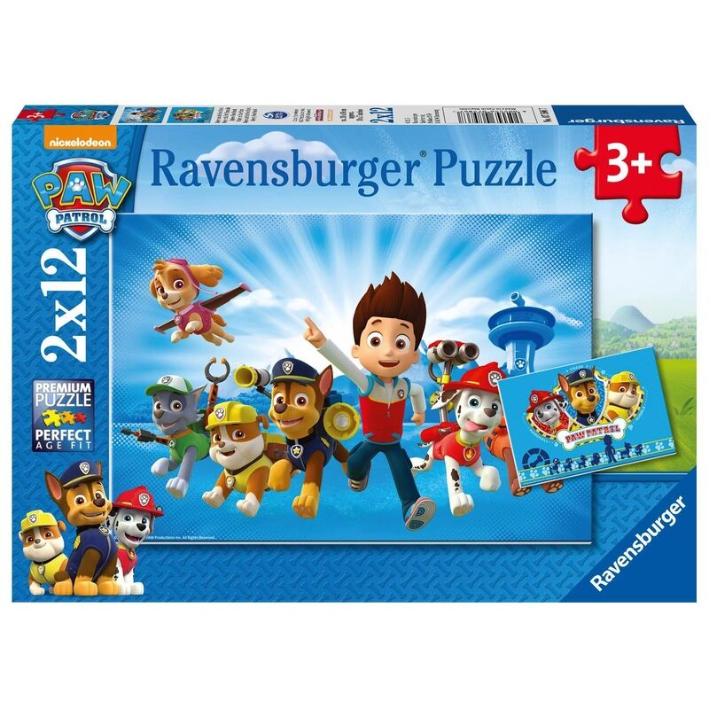 Ravensburger Verlag Puzzle RYDER UND DIE PAW PATROL 2x12-teilig