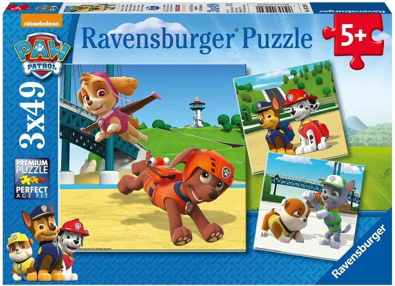 Ravensburger Verlag Puzzle TEAM AUF 4 PFOTEN 3x49-teilig