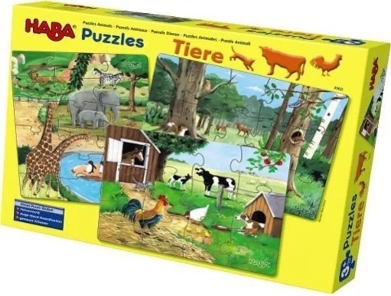 HABA Puzzle Tiere 12- bis 18-teilig in bunt