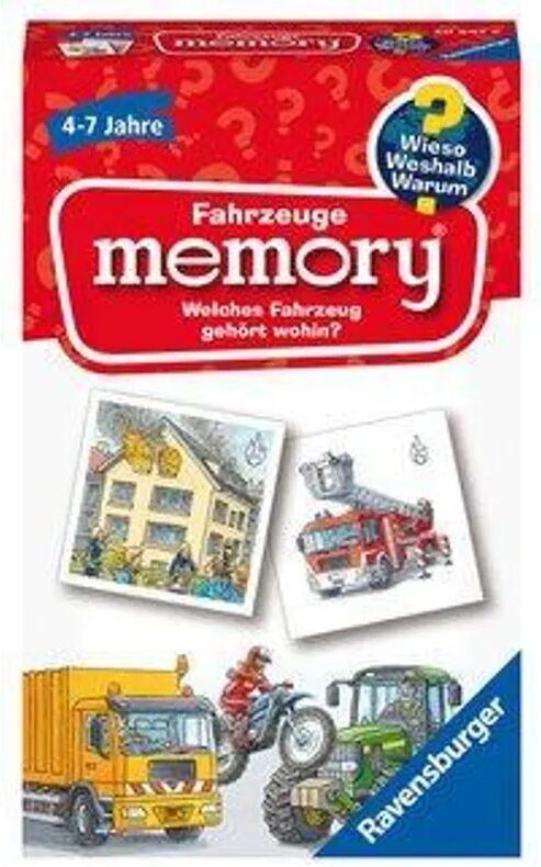 Ravensburger Verlag Ravensburger 20647 - Fahrzeuge memory® Wieso? Weshalb? Warum? der Spieleklassike