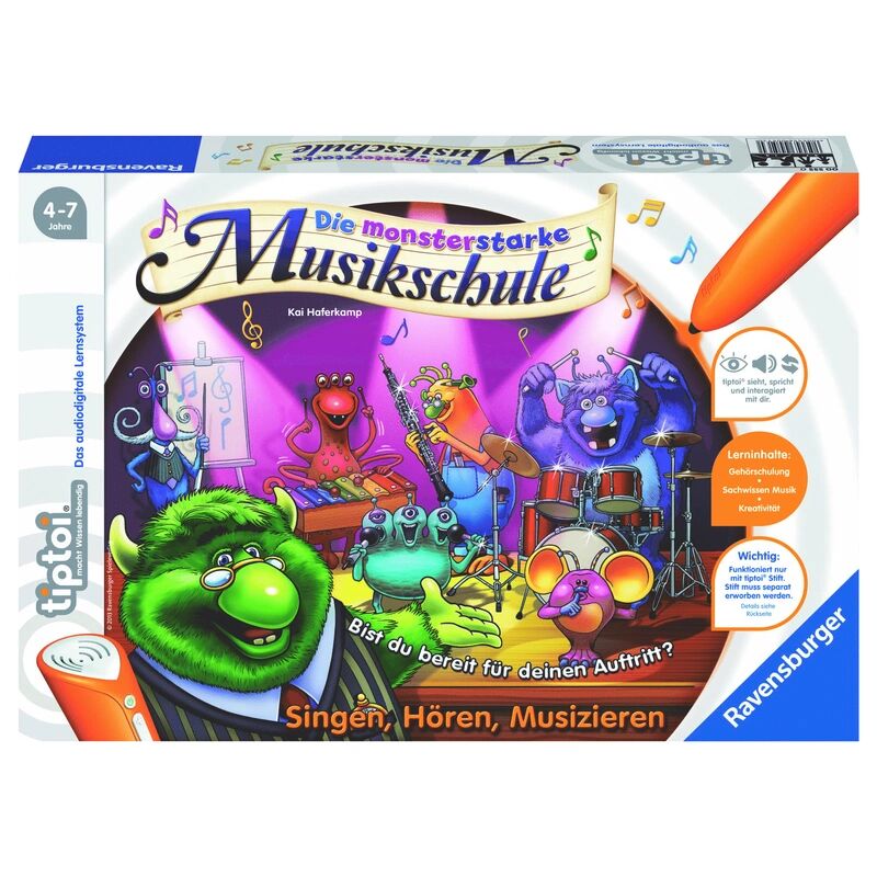 Ravensburger Verlag Ravensburger tiptoi® - Die monsterstarke Musikschule, Kinderspiel