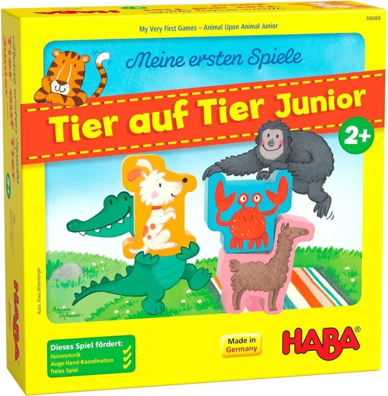 HABA Stapelspiel MEIN ERSTEN SPIELE – TIER AUF TIER JUNIOR in bunt