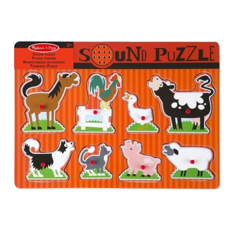 Melissa & Doug Steckpuzzle FARM ANIMALS mit Sound aus Holz